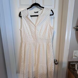 Elegant White Eyelet Dress
